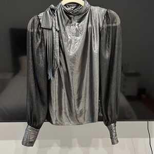 Generation Love Silver Metallic Blouse